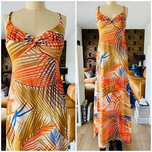 Vintage 60’s/70’s SANDCASTLE Palm Leaf Maxi Dress